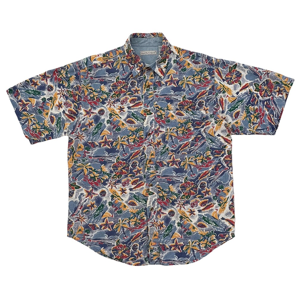 Vintage Bugle Boy Hawaiian Shirt Size Medium